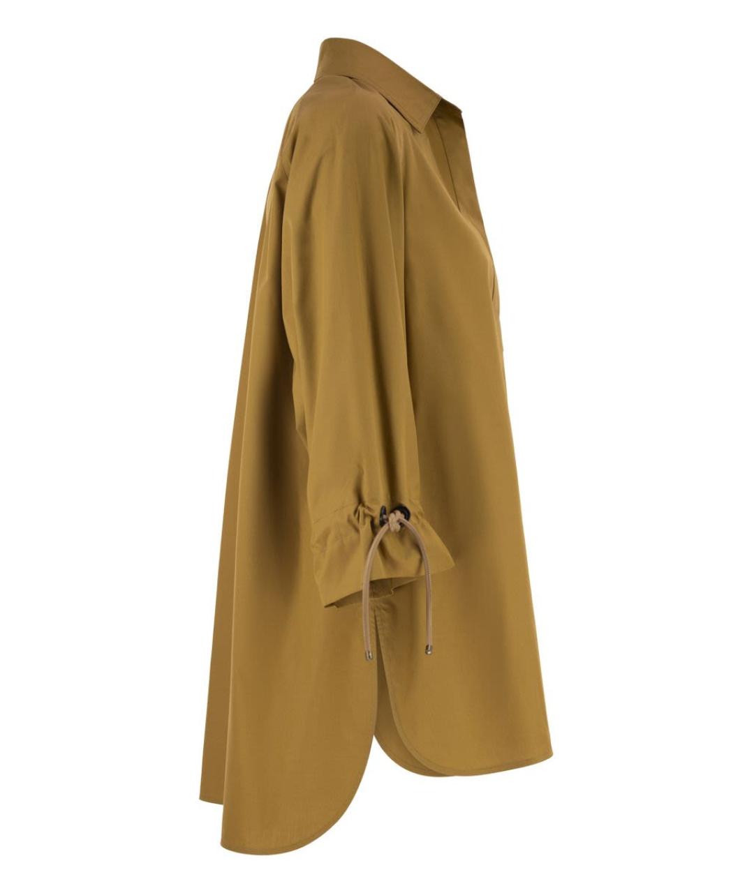 MAX MARA Коричневая хлопковая рубашка, фото 3