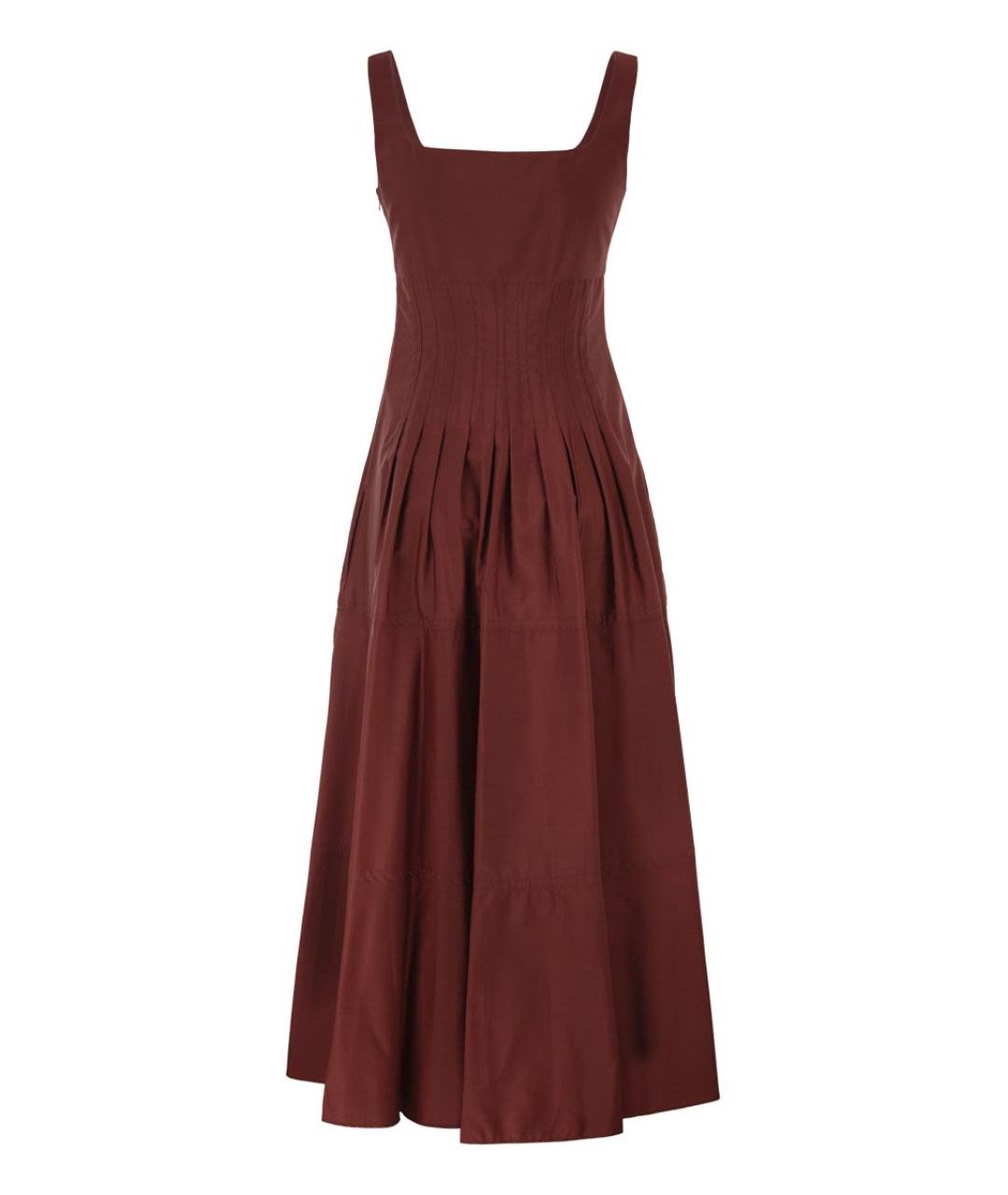 MAX MARA Красное хлопковое повседневное платье, фото 2