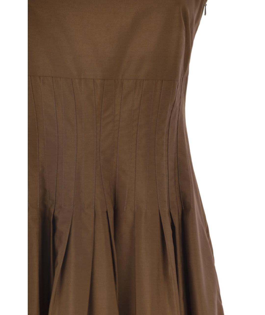 MAX MARA Коричневое хлопковое повседневное платье, фото 4