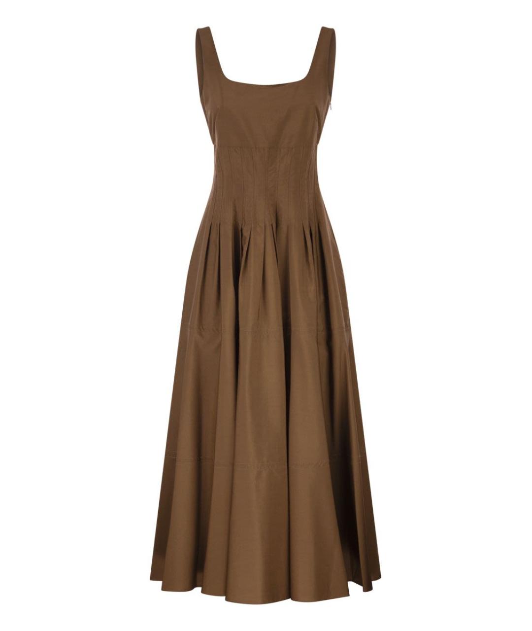 MAX MARA Коричневое хлопковое повседневное платье, фото 1