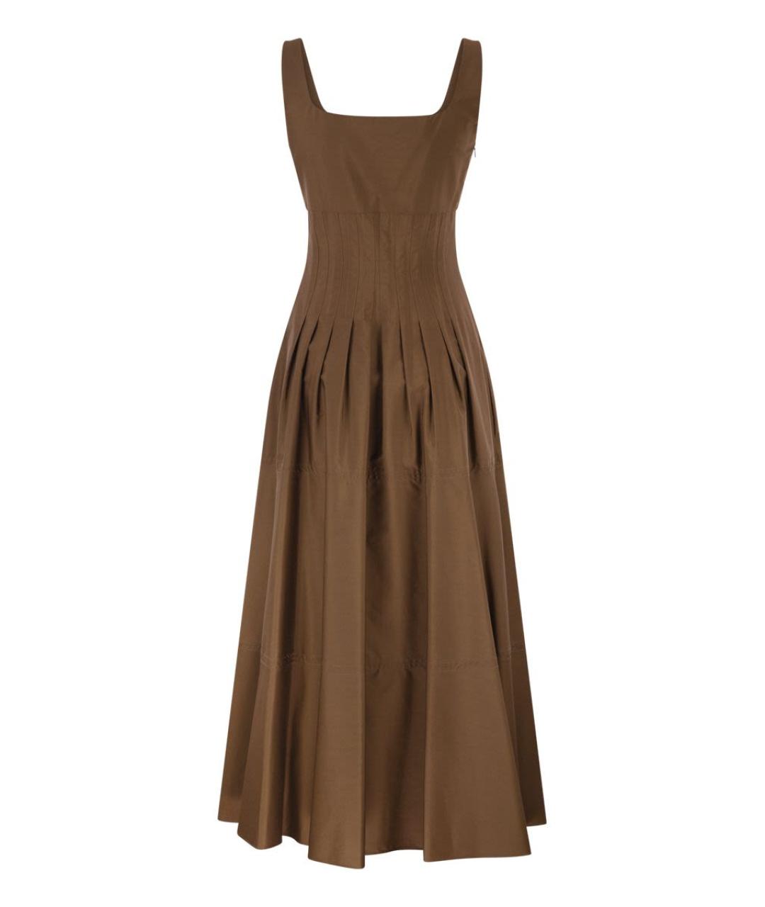 MAX MARA Коричневое хлопковое повседневное платье, фото 2