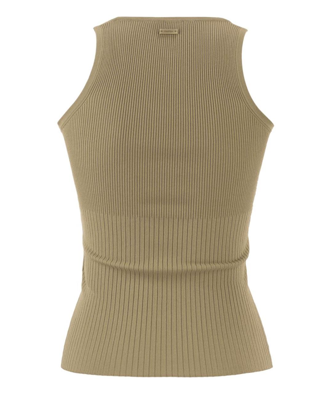 MAX MARA Хаки вискозная майка, фото 2