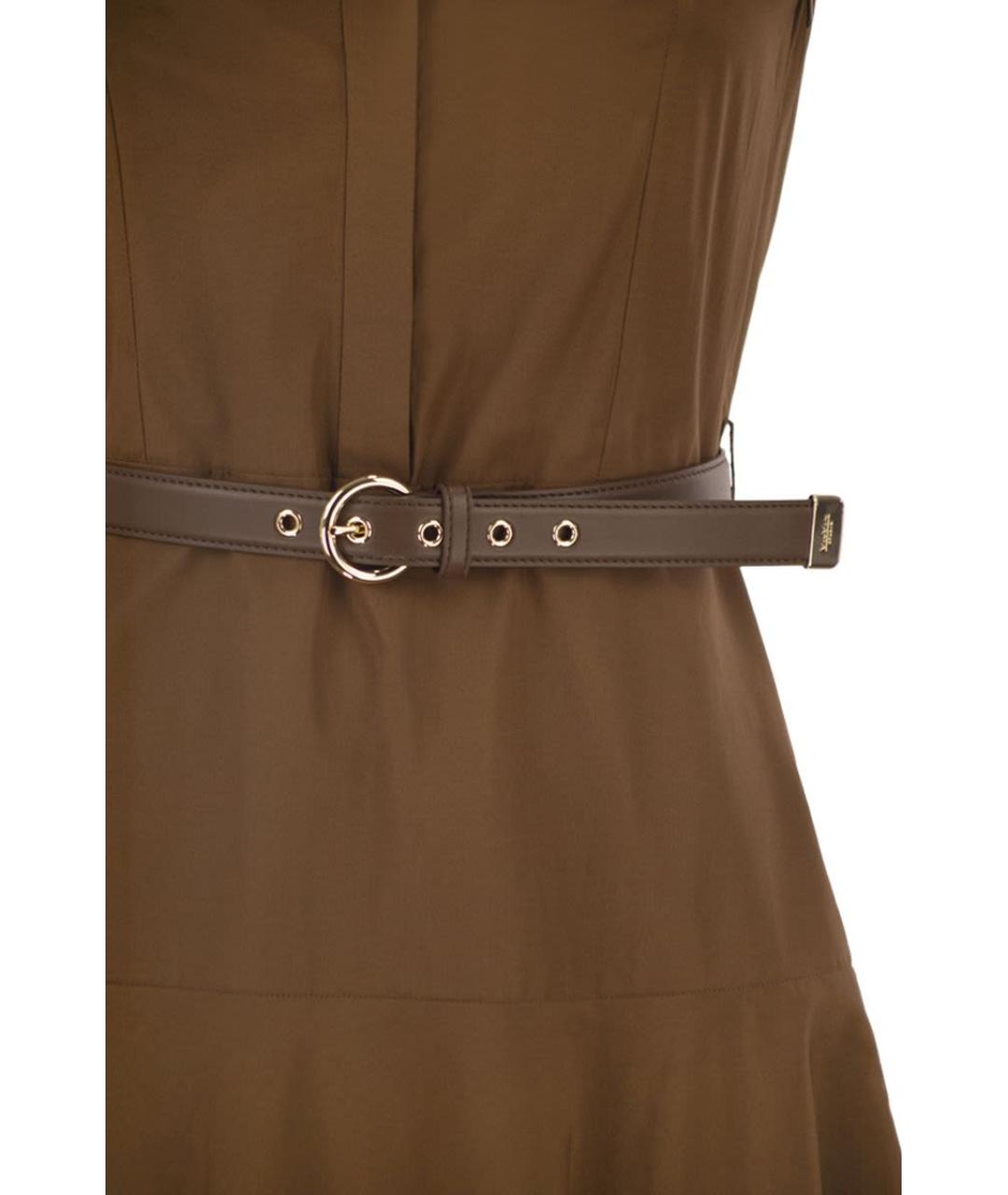 MAX MARA Коричневое хлопковое повседневное платье, фото 4
