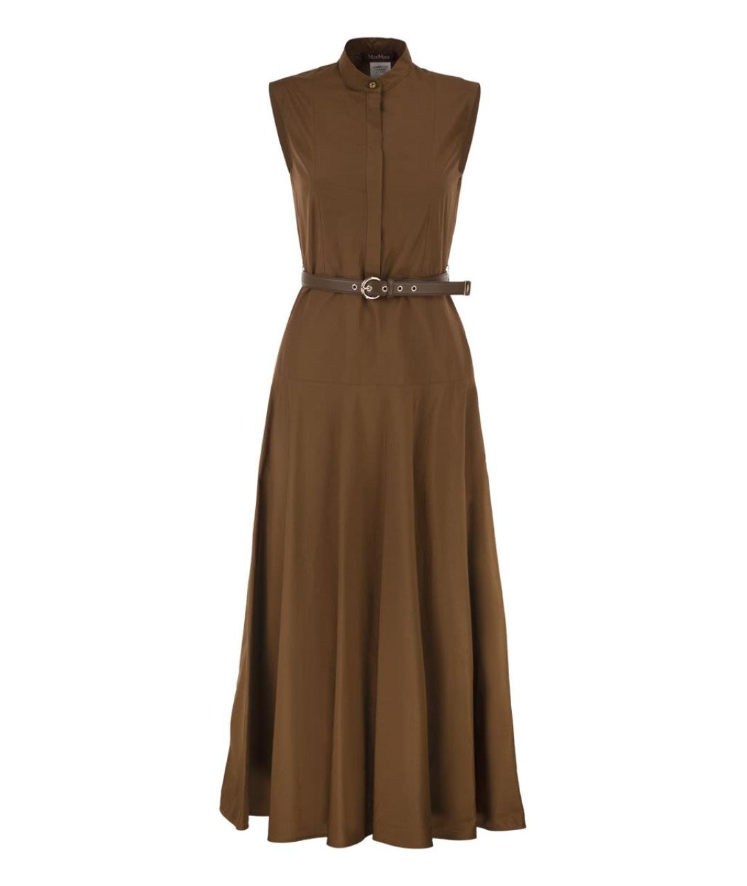 MAX MARA Коричневое хлопковое повседневное платье, фото 1