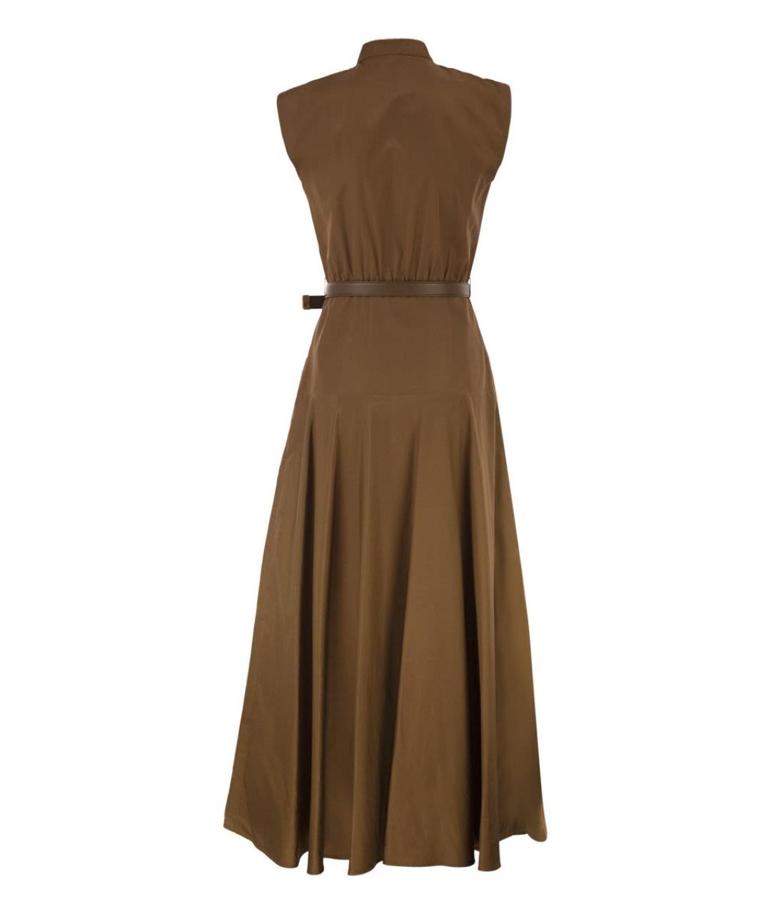 MAX MARA Коричневое хлопковое повседневное платье, фото 2