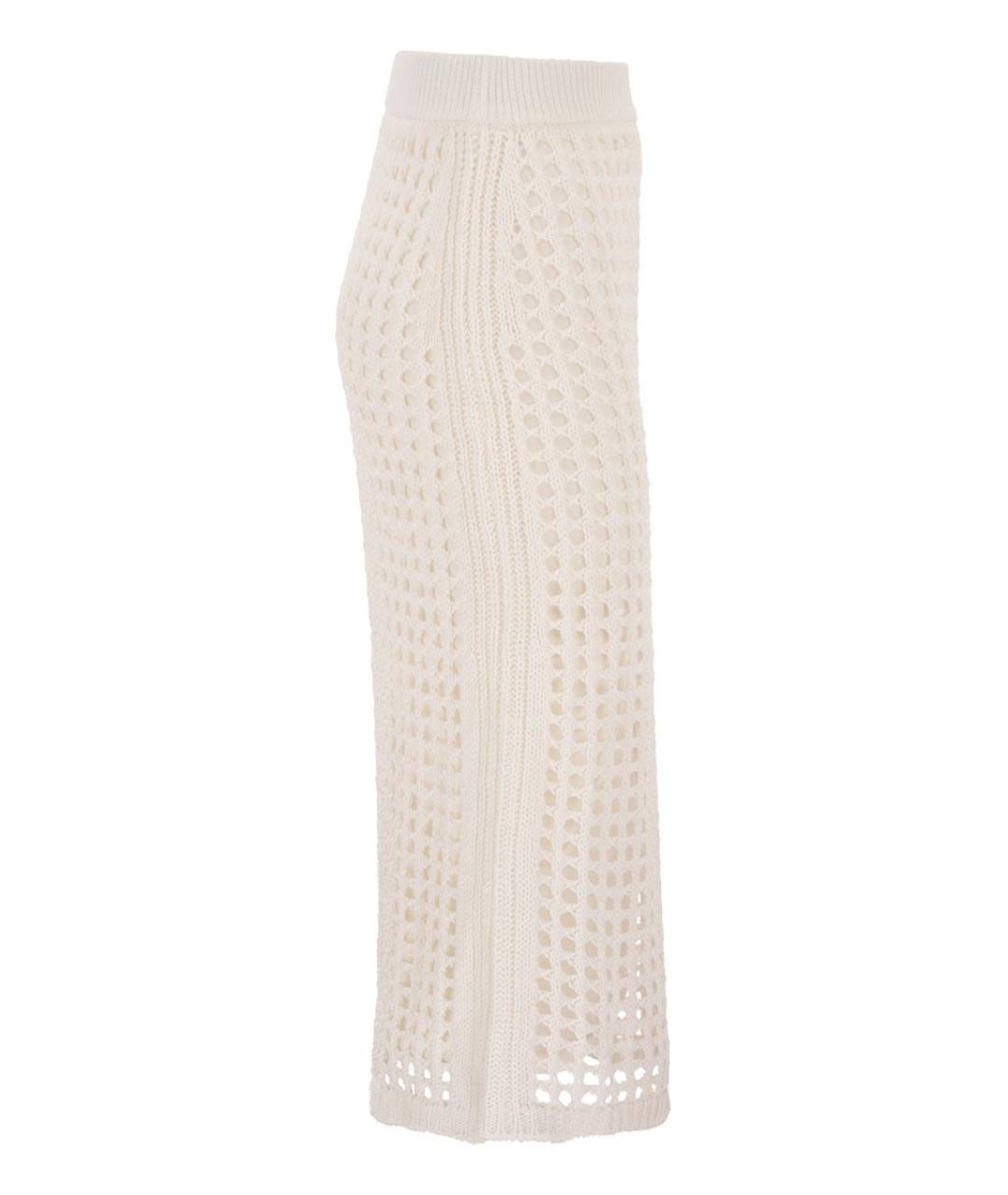 MAX MARA Белая хлопковая юбка миди, фото 3