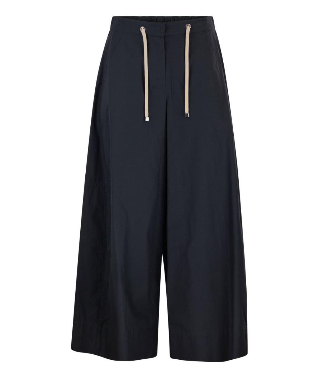 'S MAX MARA Темно-синие хлопковые прямые брюки, фото 1