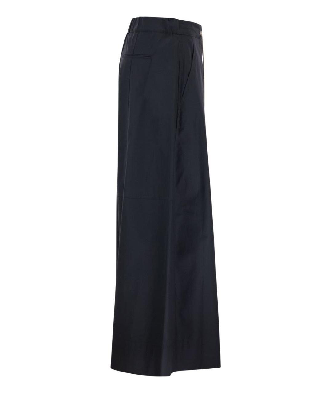 'S MAX MARA Темно-синие хлопковые прямые брюки, фото 3