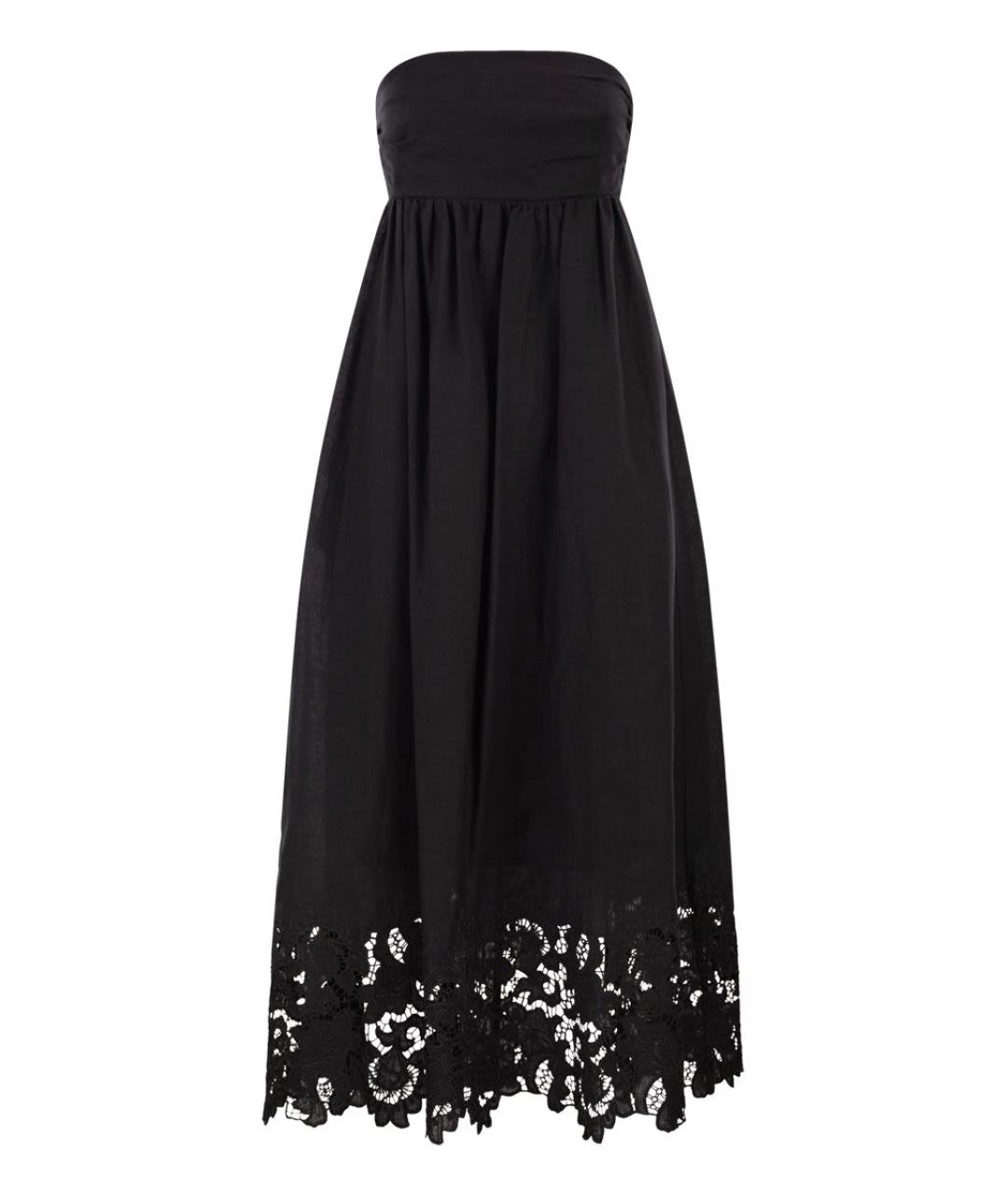 MAX MARA Черное льняное повседневное платье, фото 1