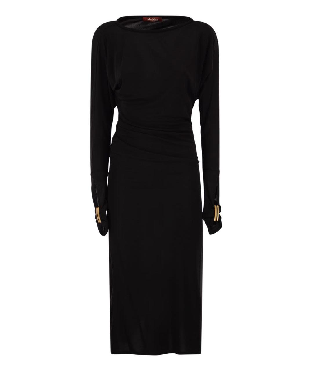 MAX MARA Черное вискозное повседневное платье, фото 1