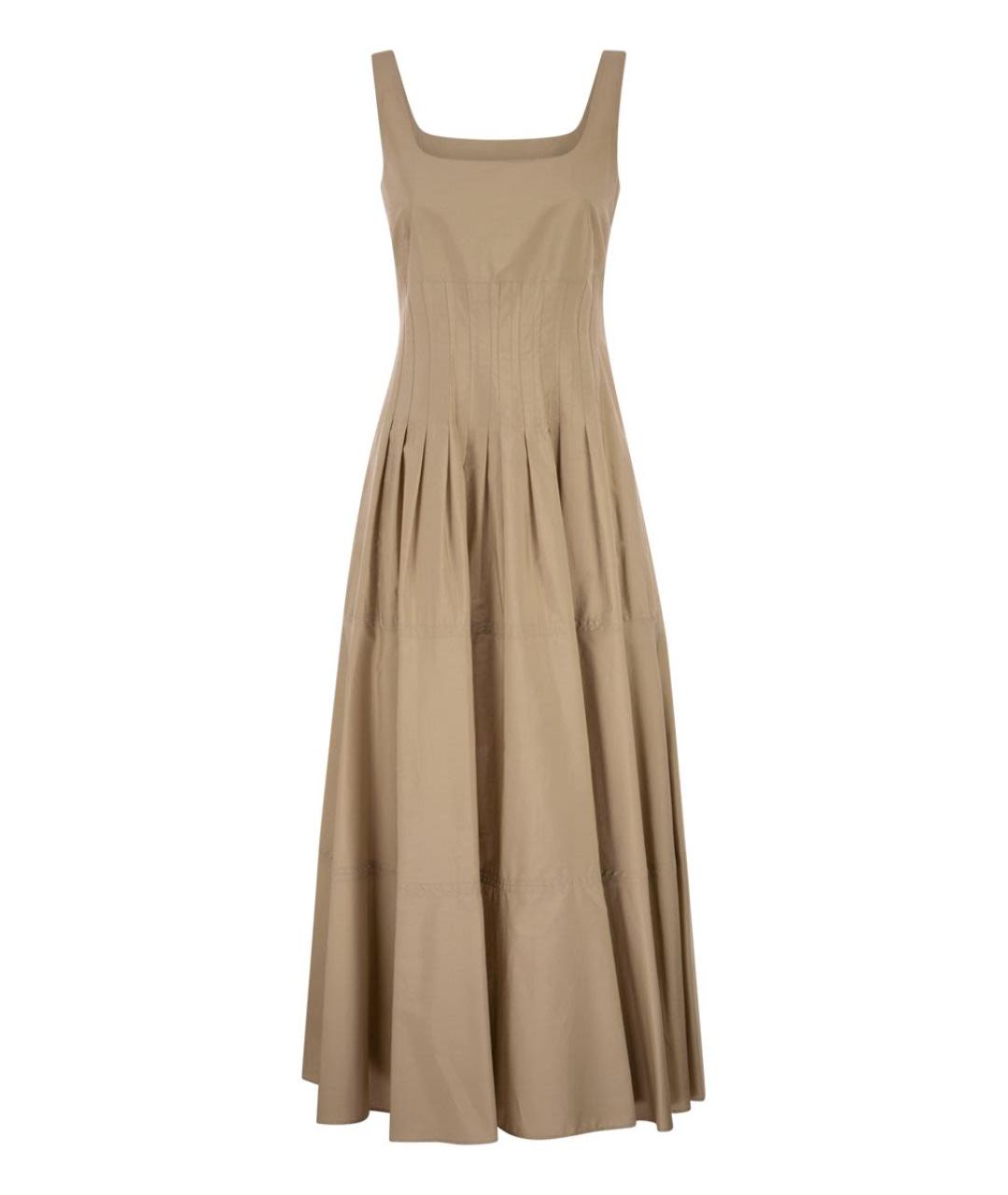 MAX MARA Бежевое хлопковое повседневное платье, фото 1