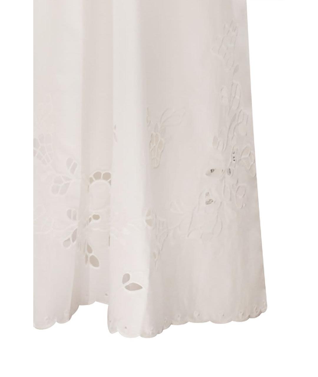 WEEKEND MAX MARA Белое хлопковое повседневное платье, фото 4