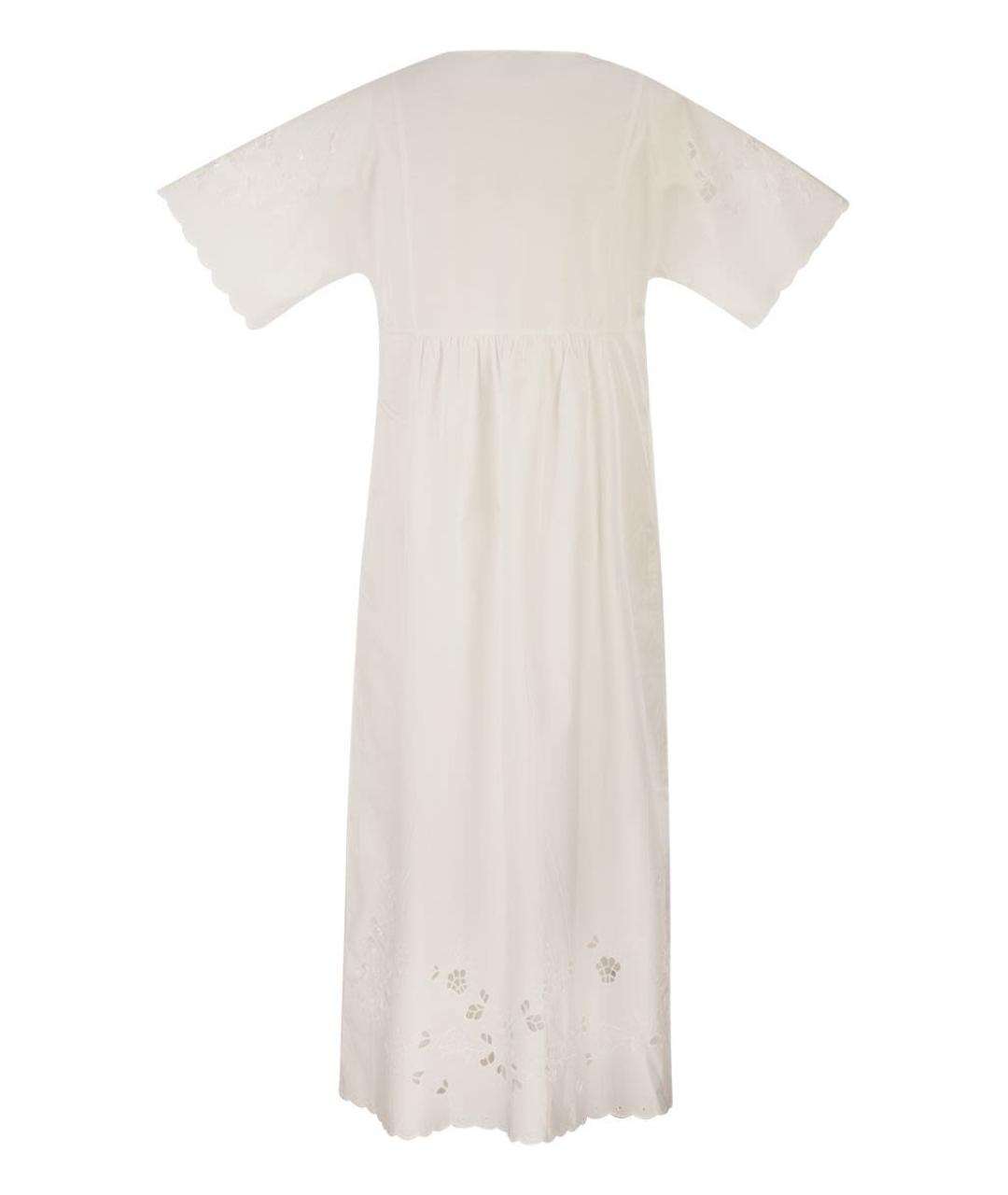 WEEKEND MAX MARA Белое хлопковое повседневное платье, фото 2