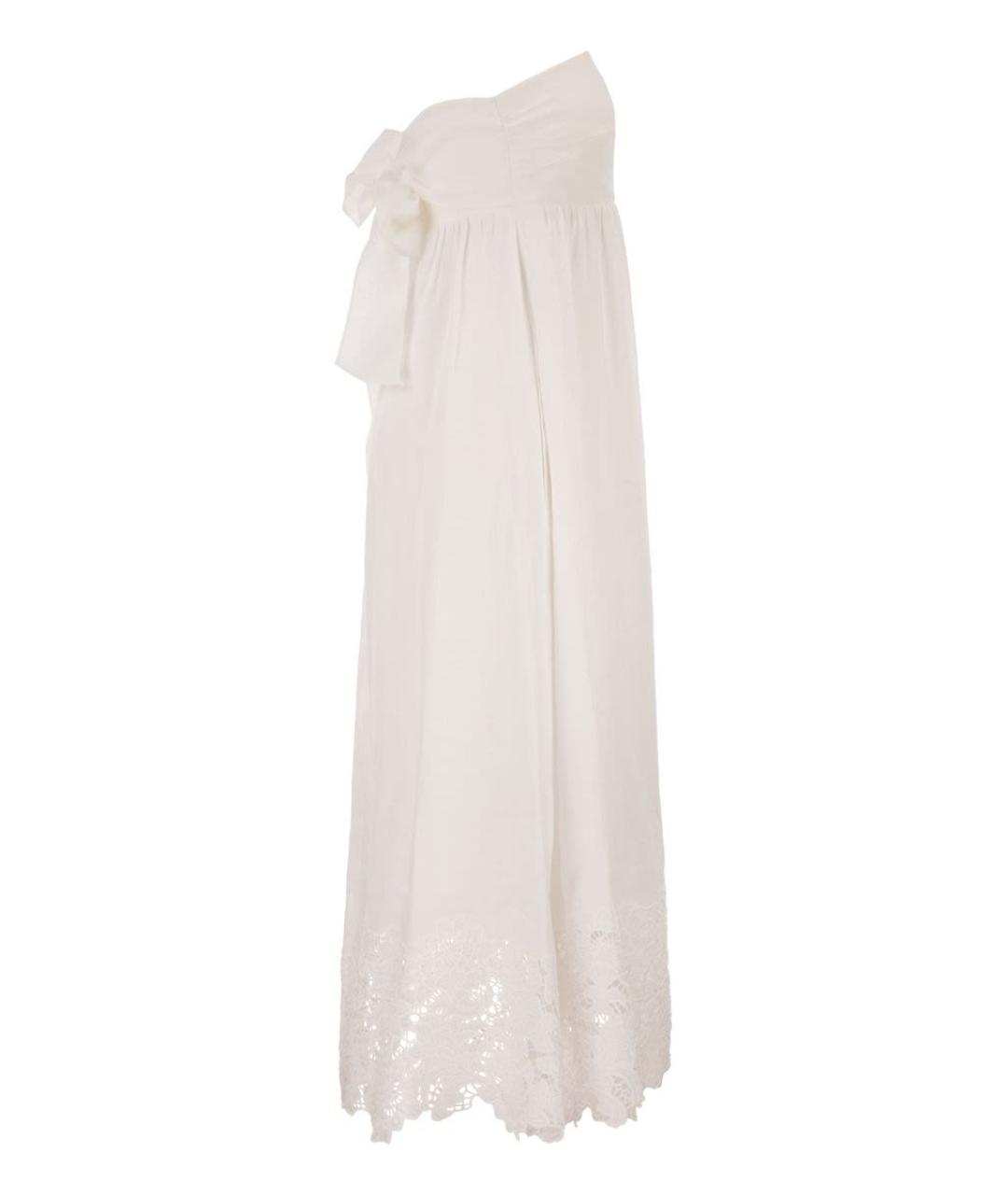 MAX MARA Белое льняное повседневное платье, фото 3