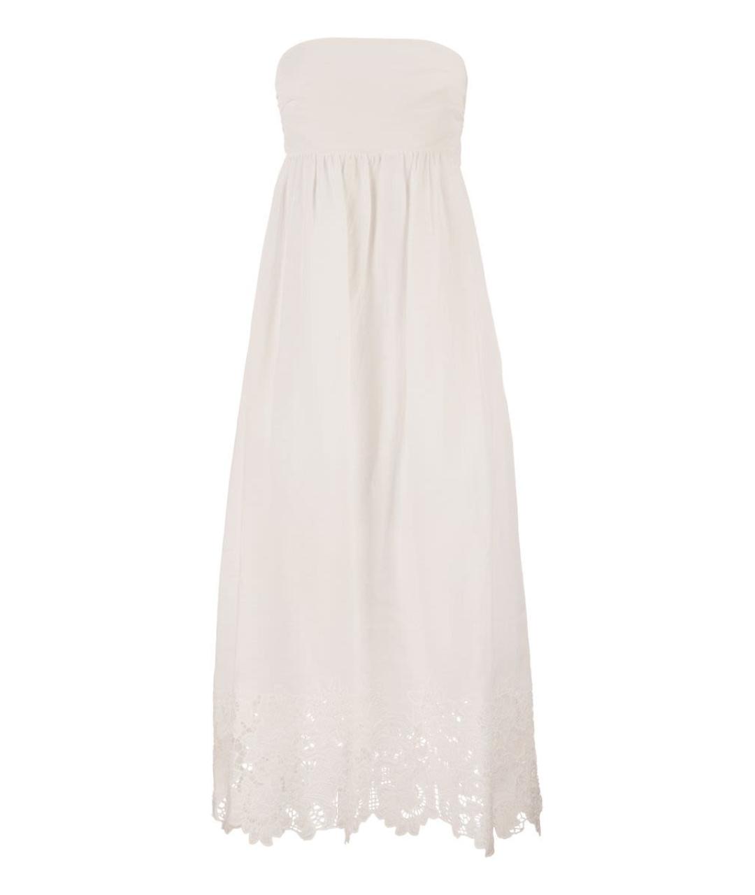 MAX MARA Белое льняное повседневное платье, фото 1