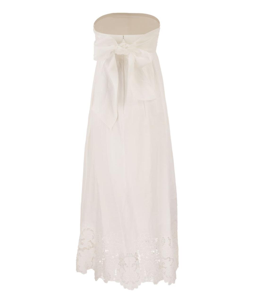 MAX MARA Белое льняное повседневное платье, фото 2