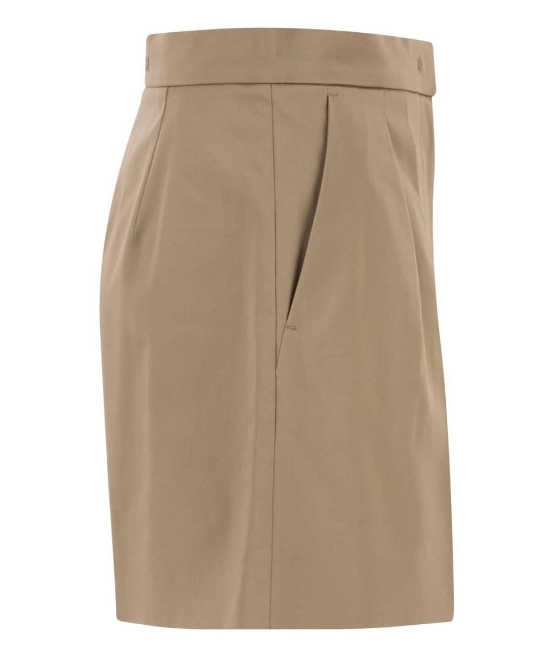 MAX MARA Бежевые хлопковые шорты, фото 3