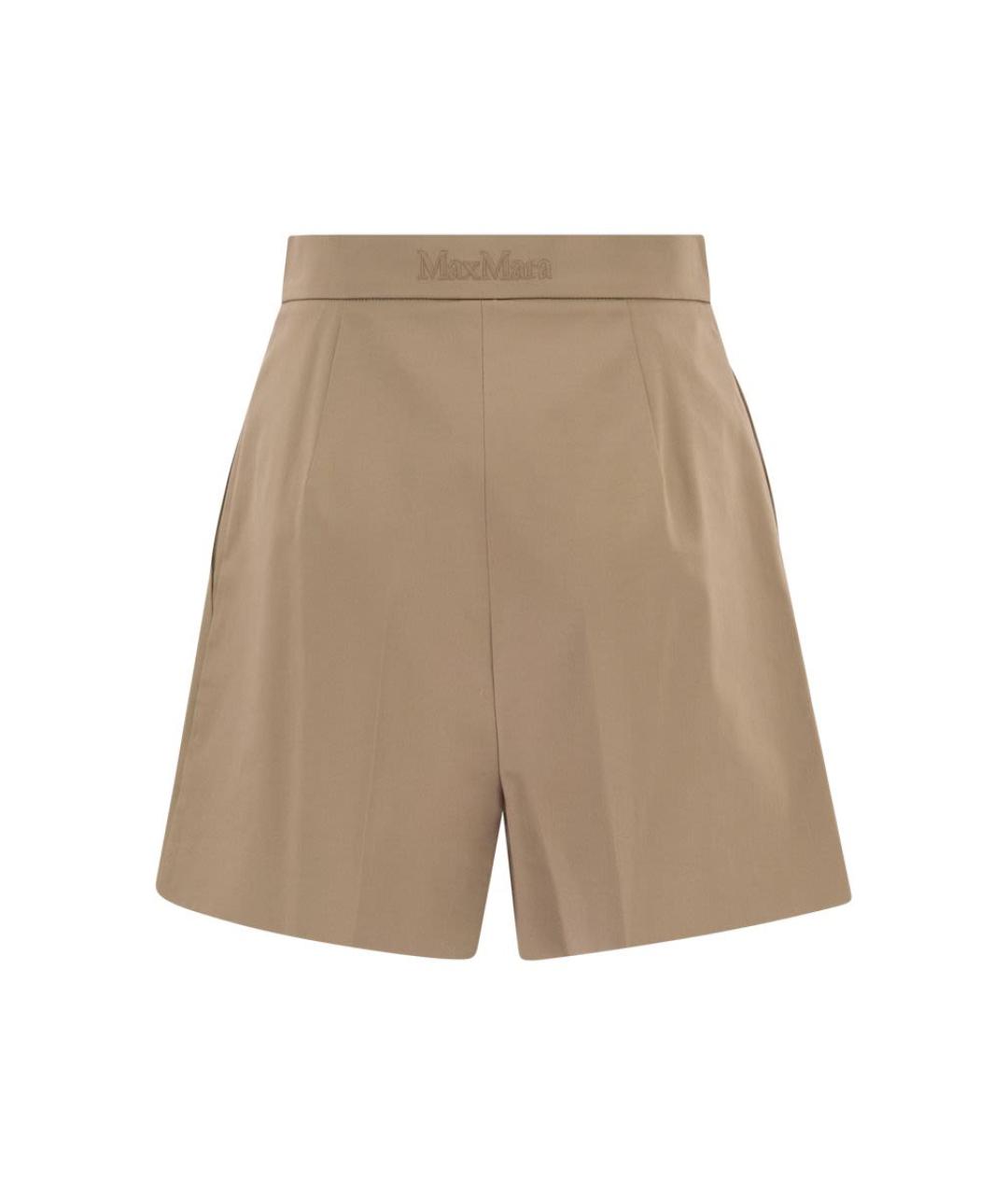 MAX MARA Бежевые хлопковые шорты, фото 2