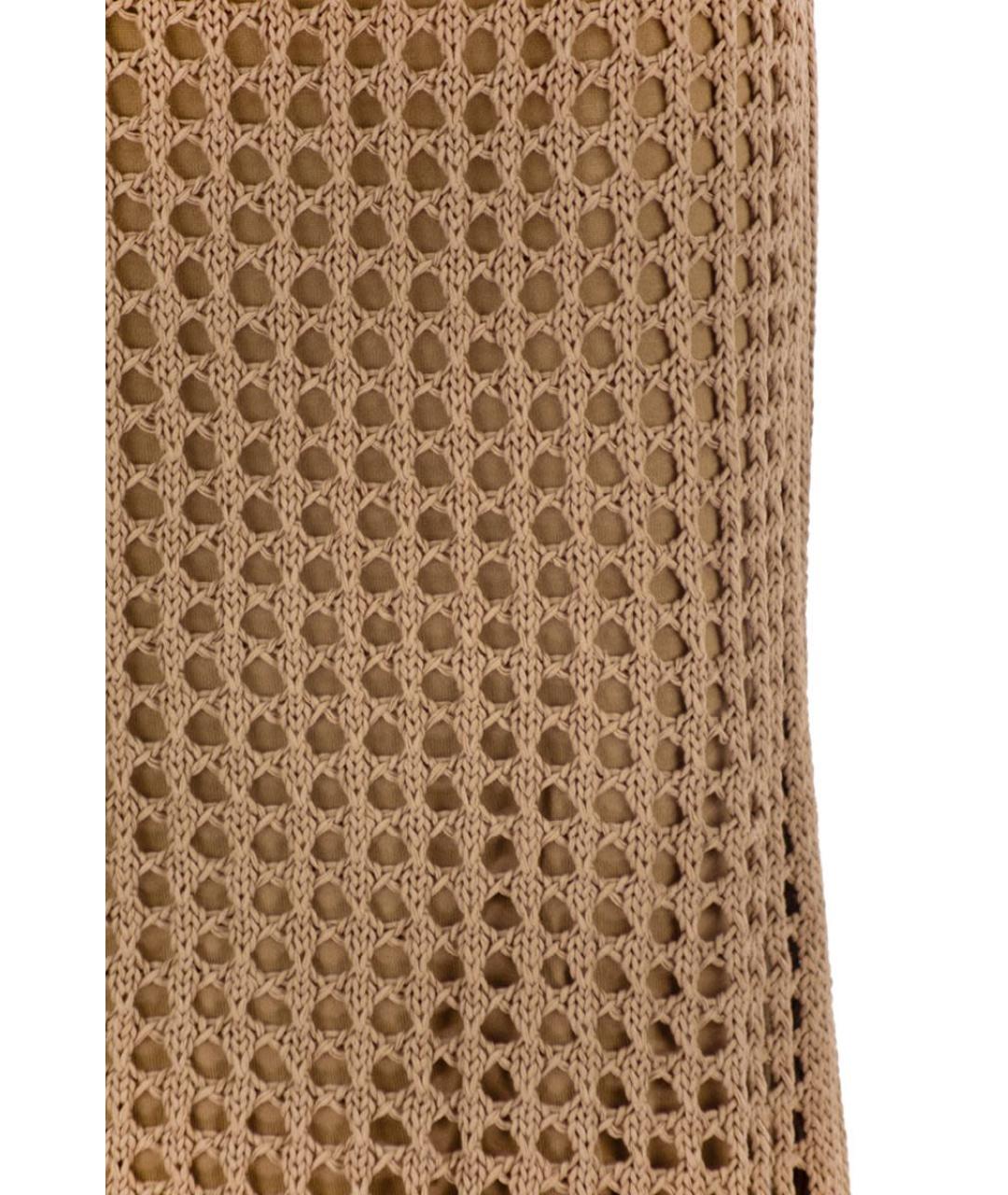 MAX MARA Бежевая хлопковая юбка миди, фото 4