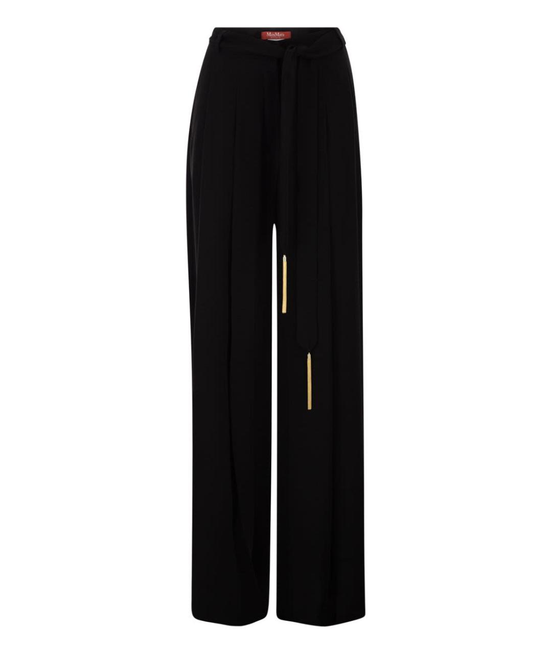 MAX MARA Черные ацетатные прямые брюки, фото 1