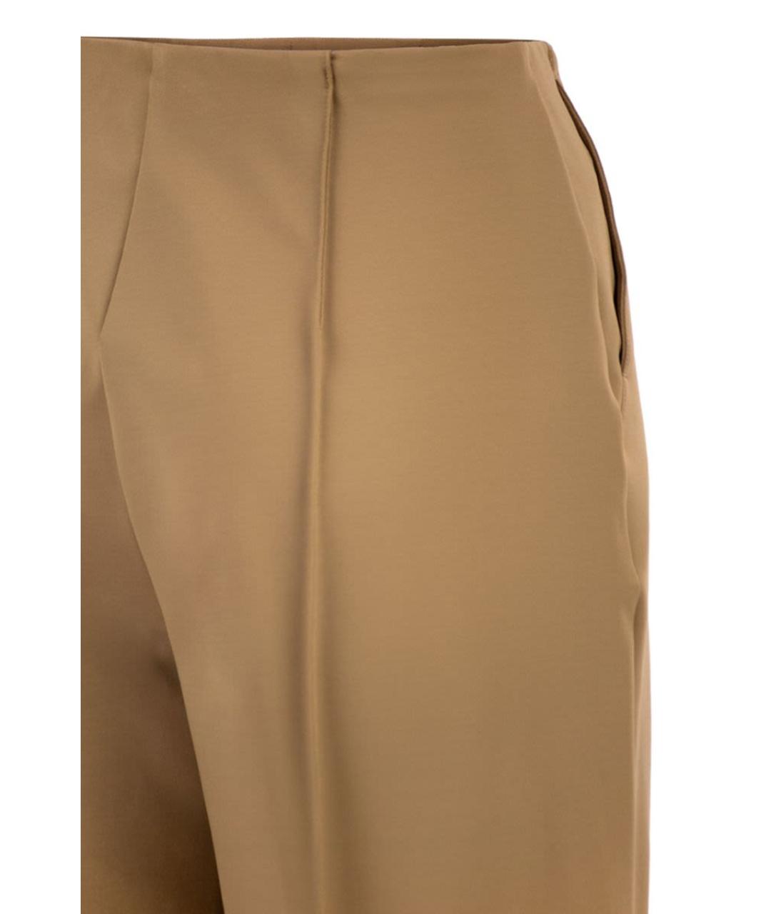 MAX MARA Бежевые вискозные прямые брюки, фото 4
