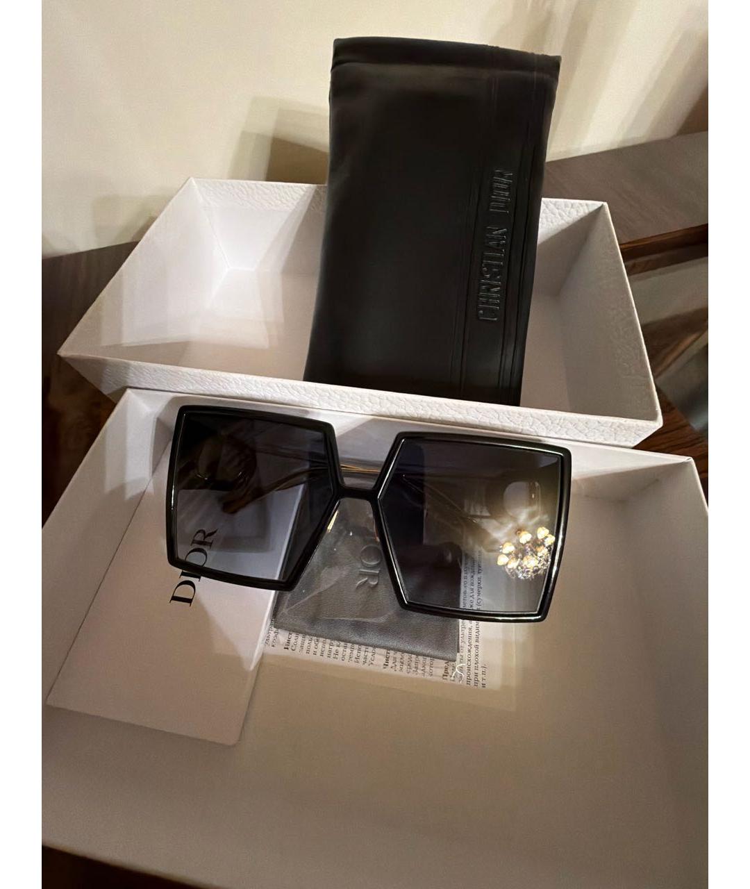 CHRISTIAN DIOR Черные пластиковые солнцезащитные очки, фото 4
