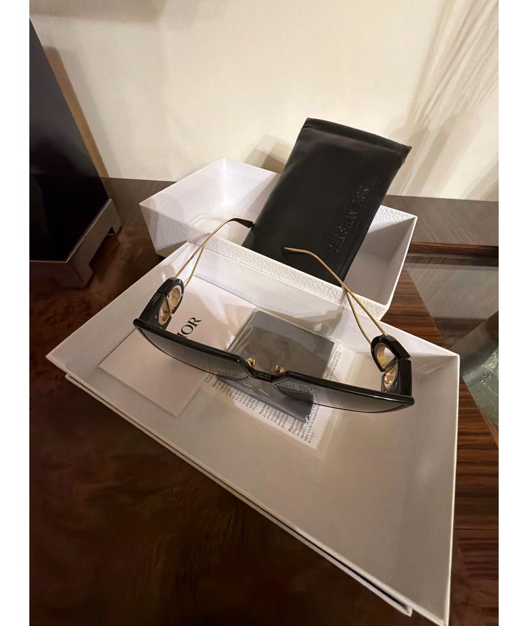 CHRISTIAN DIOR Черные пластиковые солнцезащитные очки, фото 3