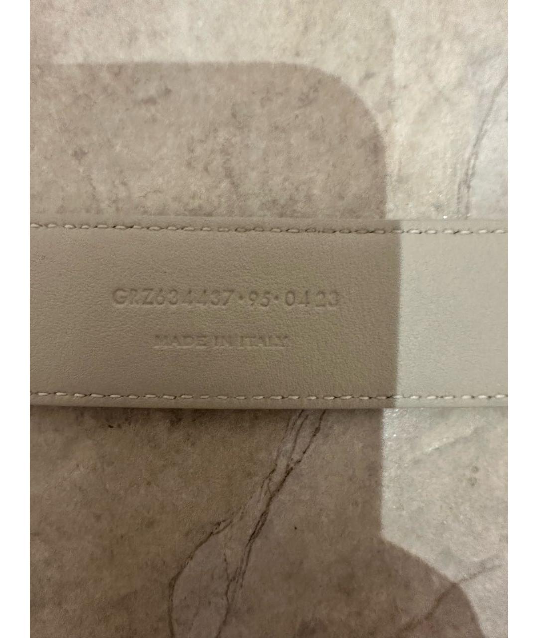 SAINT LAURENT Белый кожаный ремень, фото 6