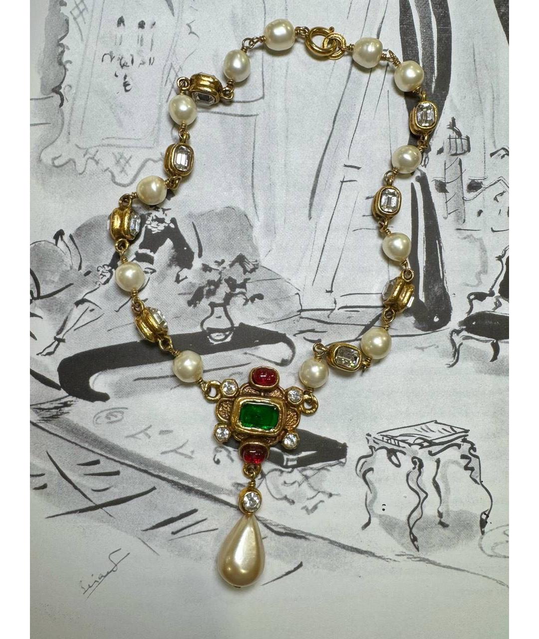 CHANEL Золотое металлическое колье, фото 8