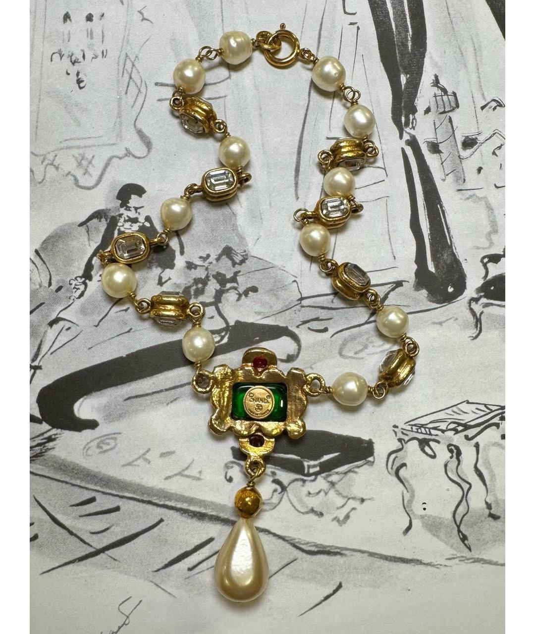 CHANEL Золотое металлическое колье, фото 3