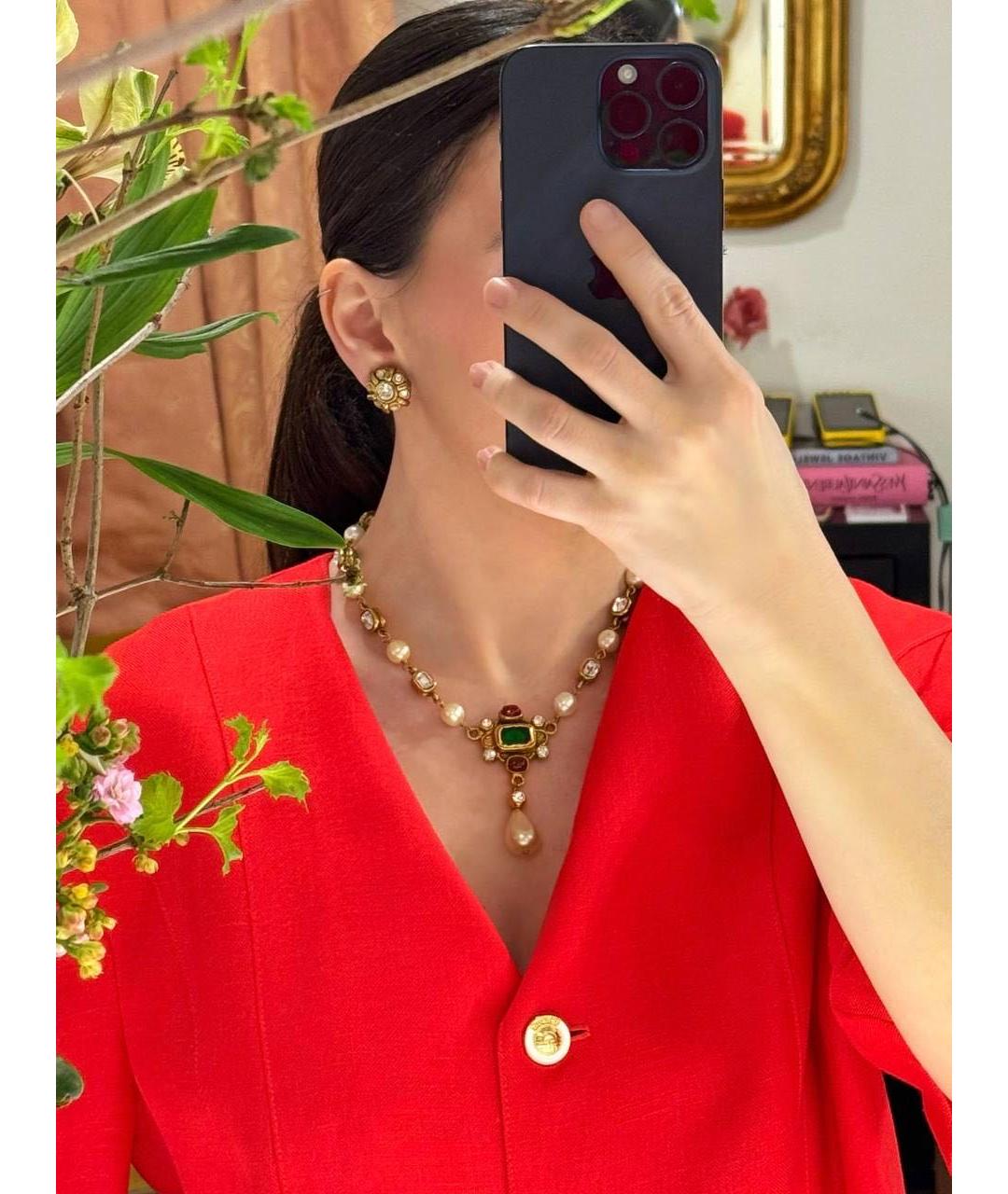 CHANEL Золотое металлическое колье, фото 7