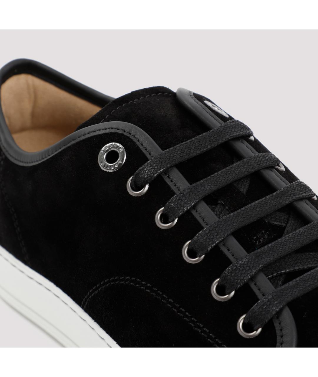 LANVIN Черные кожаные низкие кроссовки / кеды, фото 4