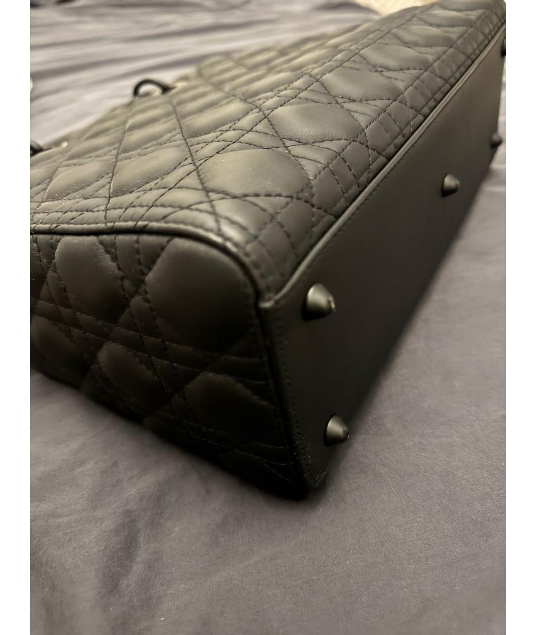 CHRISTIAN DIOR Черная кожаная сумка с короткими ручками, фото 8