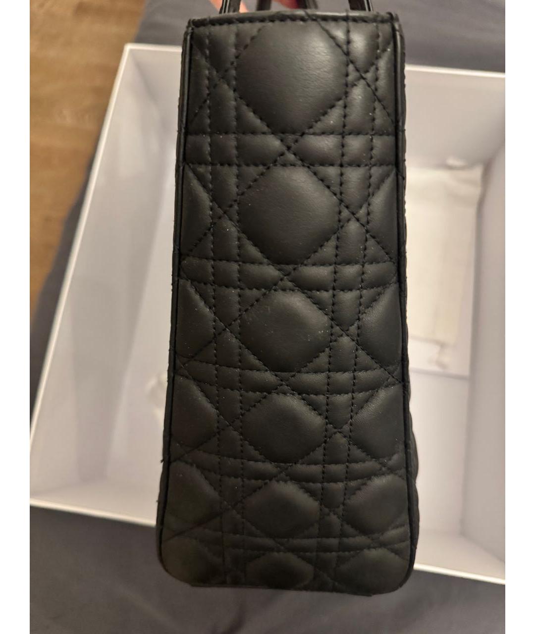 CHRISTIAN DIOR Черная кожаная сумка с короткими ручками, фото 5