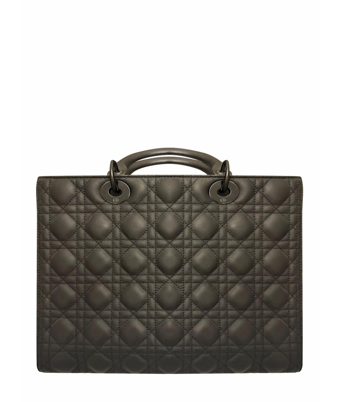 CHRISTIAN DIOR Черная кожаная сумка с короткими ручками, фото 1