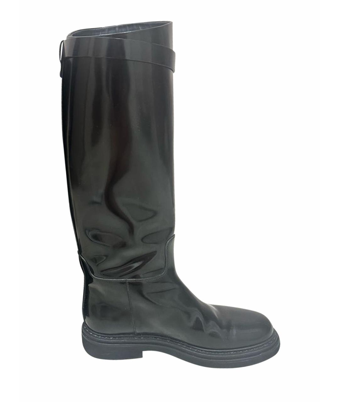 DOLCE&GABBANA Черные сапоги из лакированной кожи, фото 1