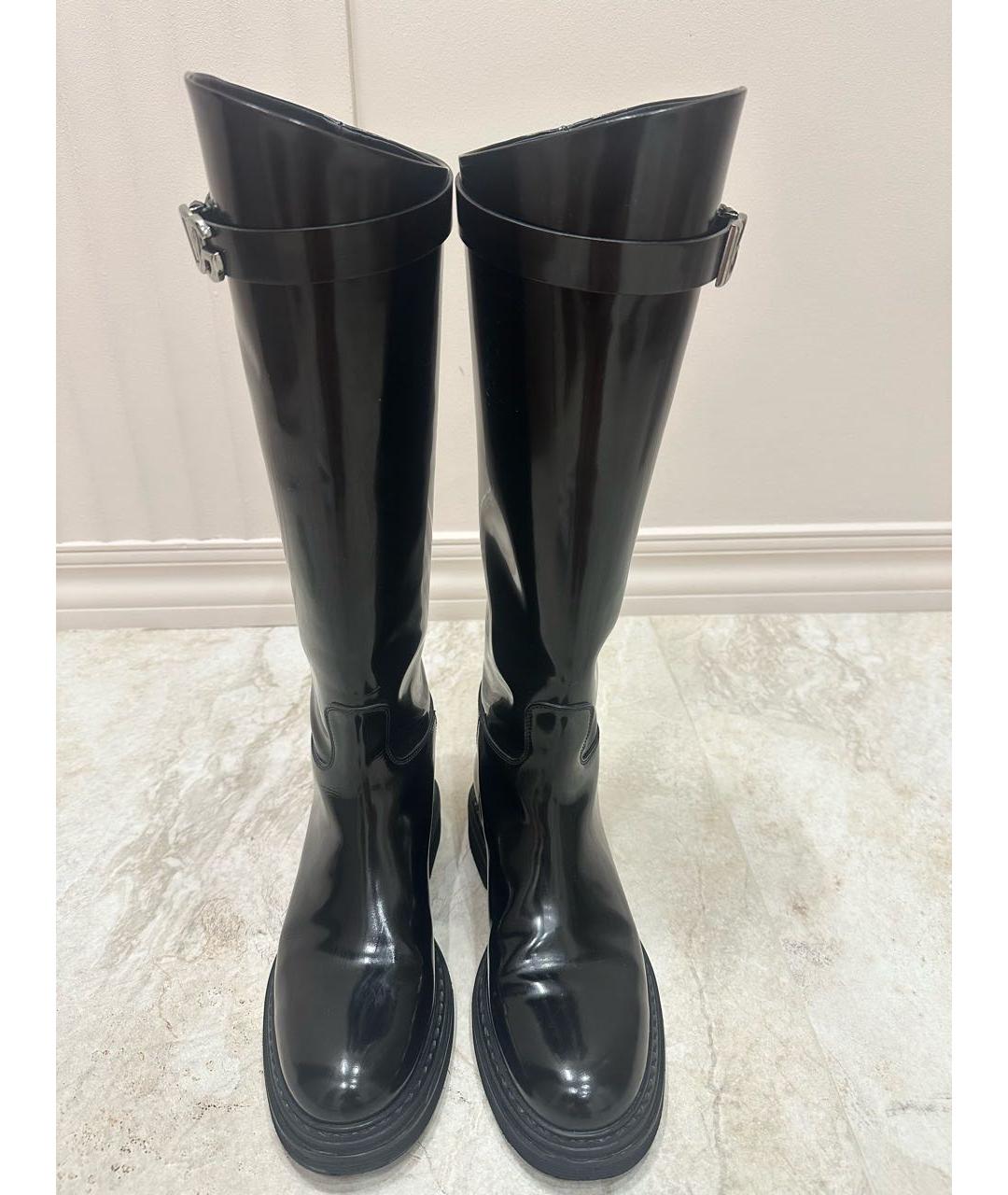 DOLCE&GABBANA Черные сапоги из лакированной кожи, фото 6