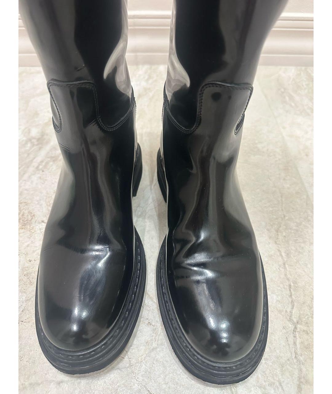 DOLCE&GABBANA Черные сапоги из лакированной кожи, фото 5