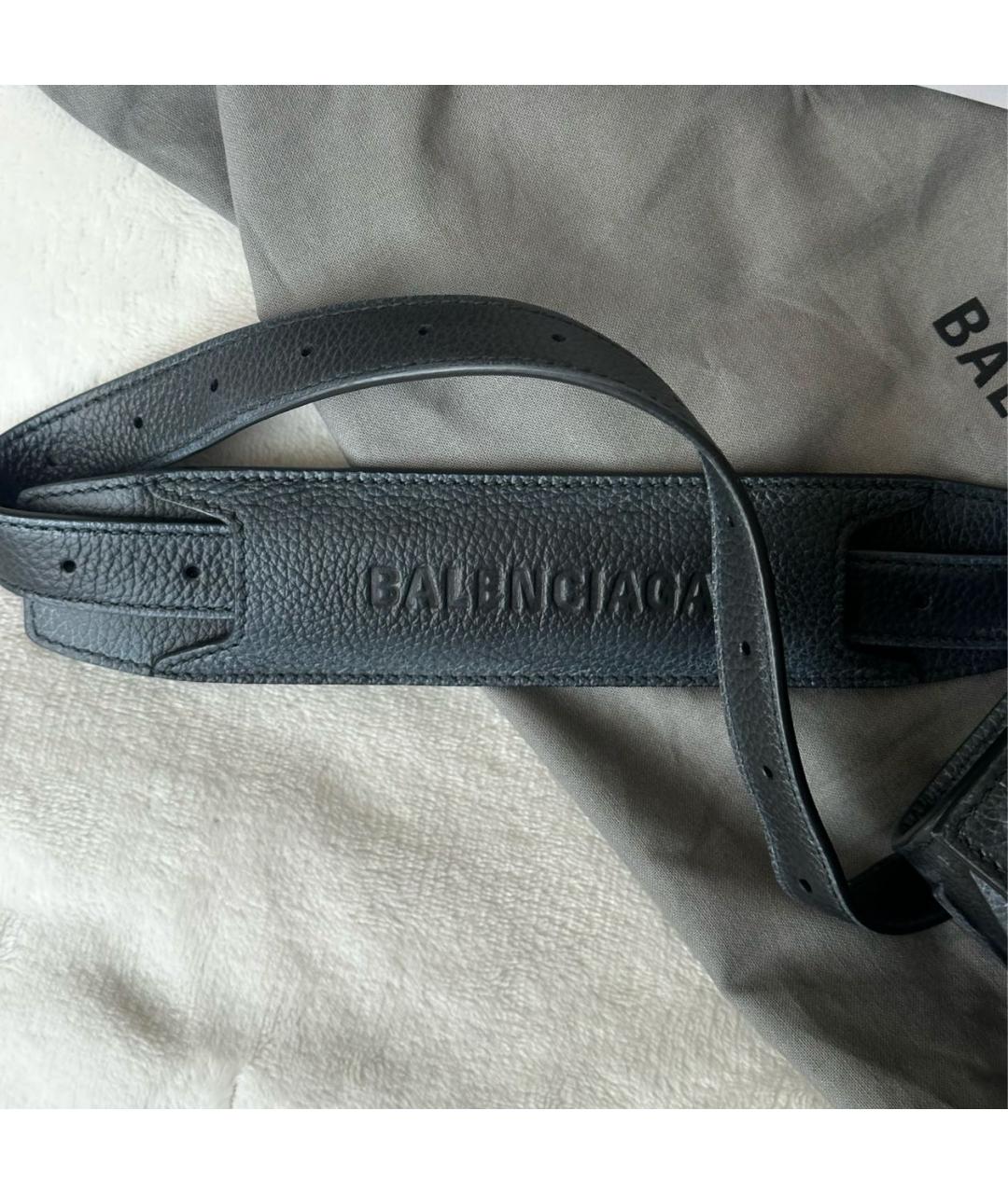 BALENCIAGA Темно-синяя кожаная сумка на плечо, фото 6