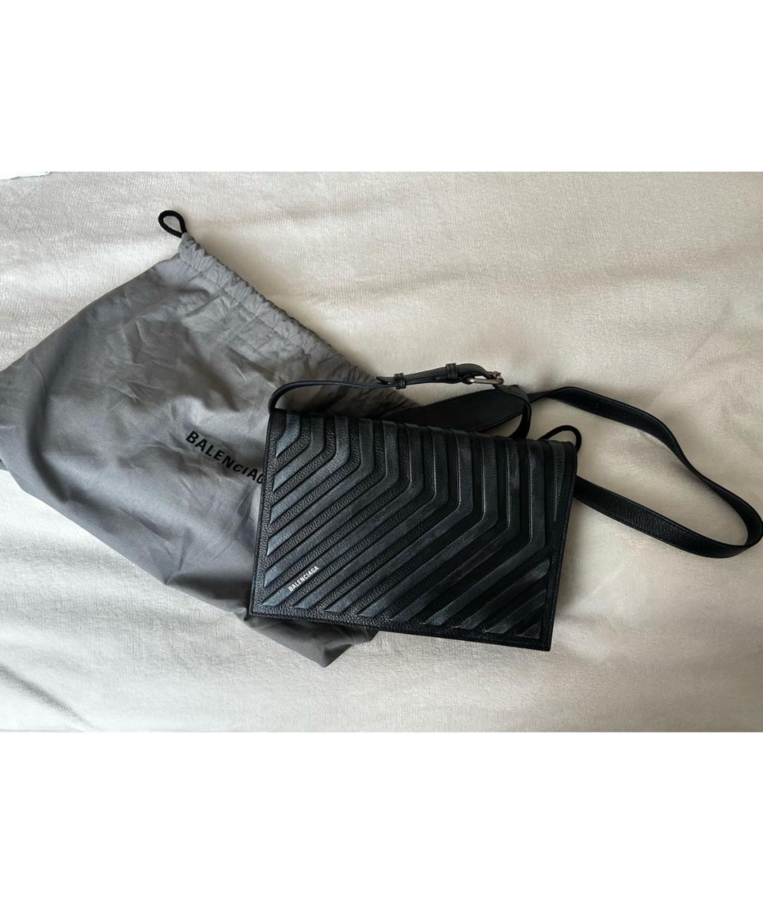 BALENCIAGA Темно-синяя кожаная сумка на плечо, фото 2