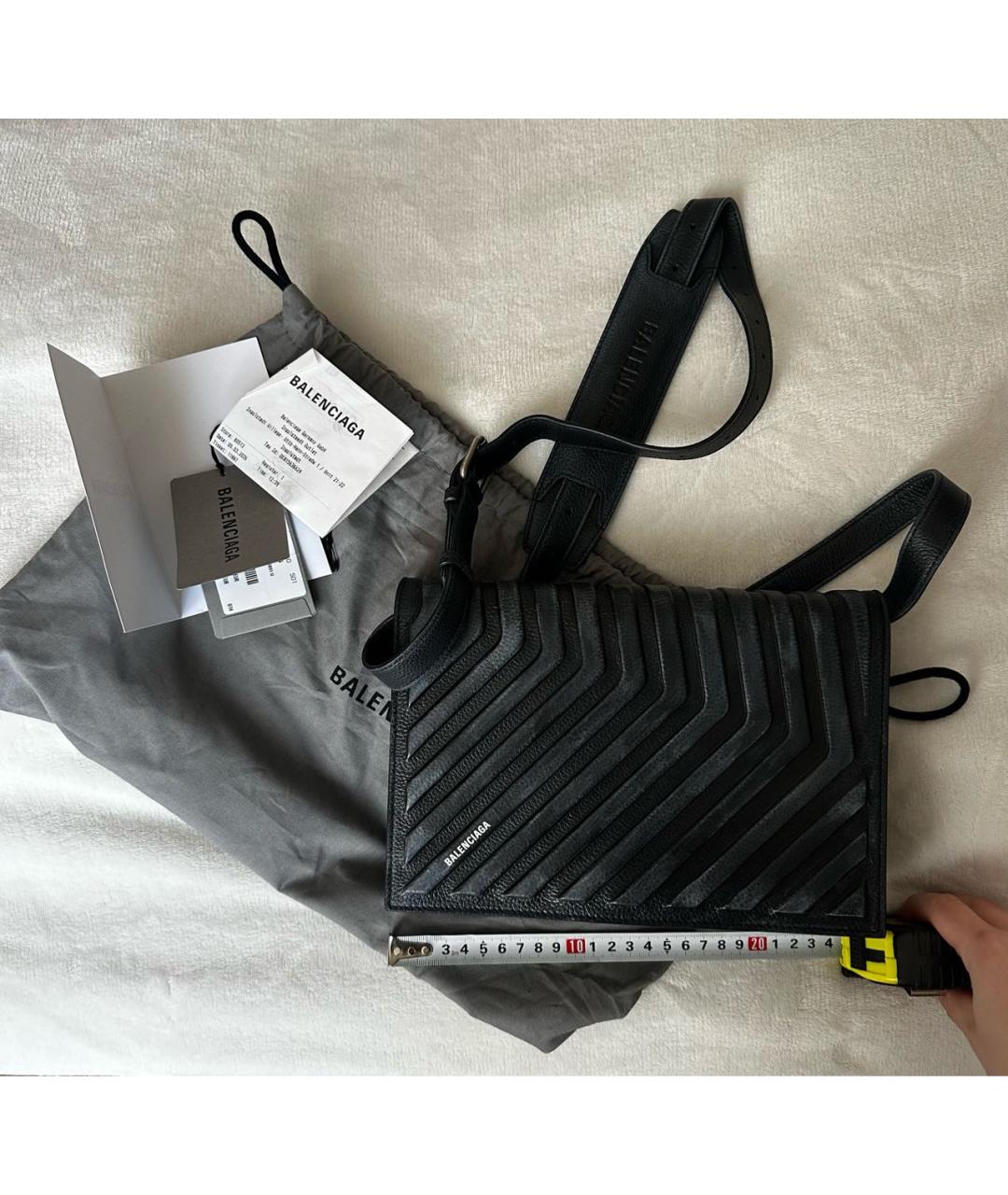 BALENCIAGA Темно-синяя кожаная сумка на плечо, фото 5