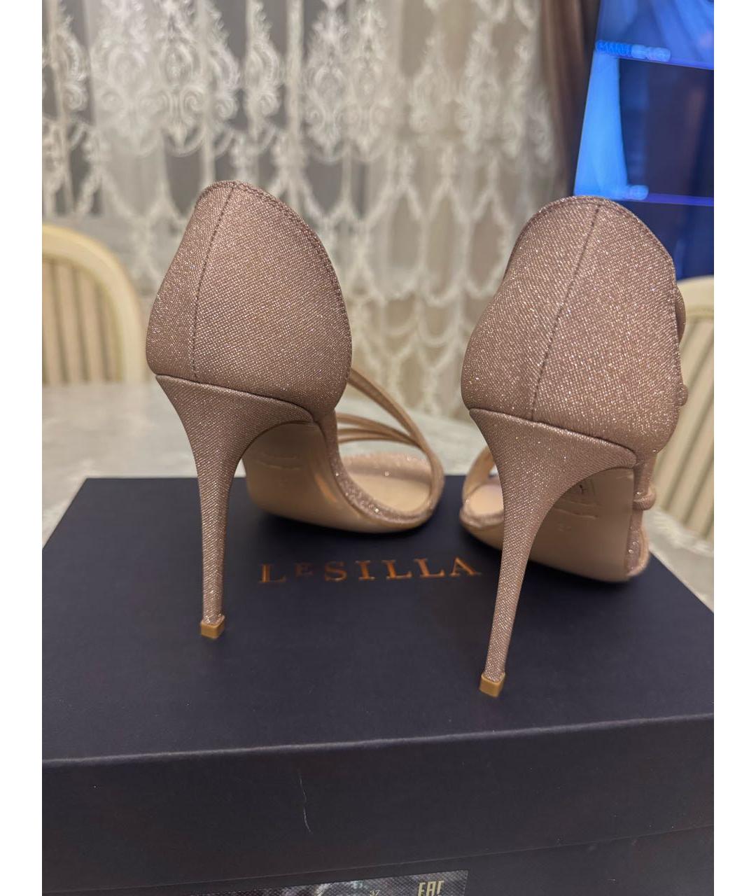 LE SILLA Бежевые кожаные босоножки, фото 5