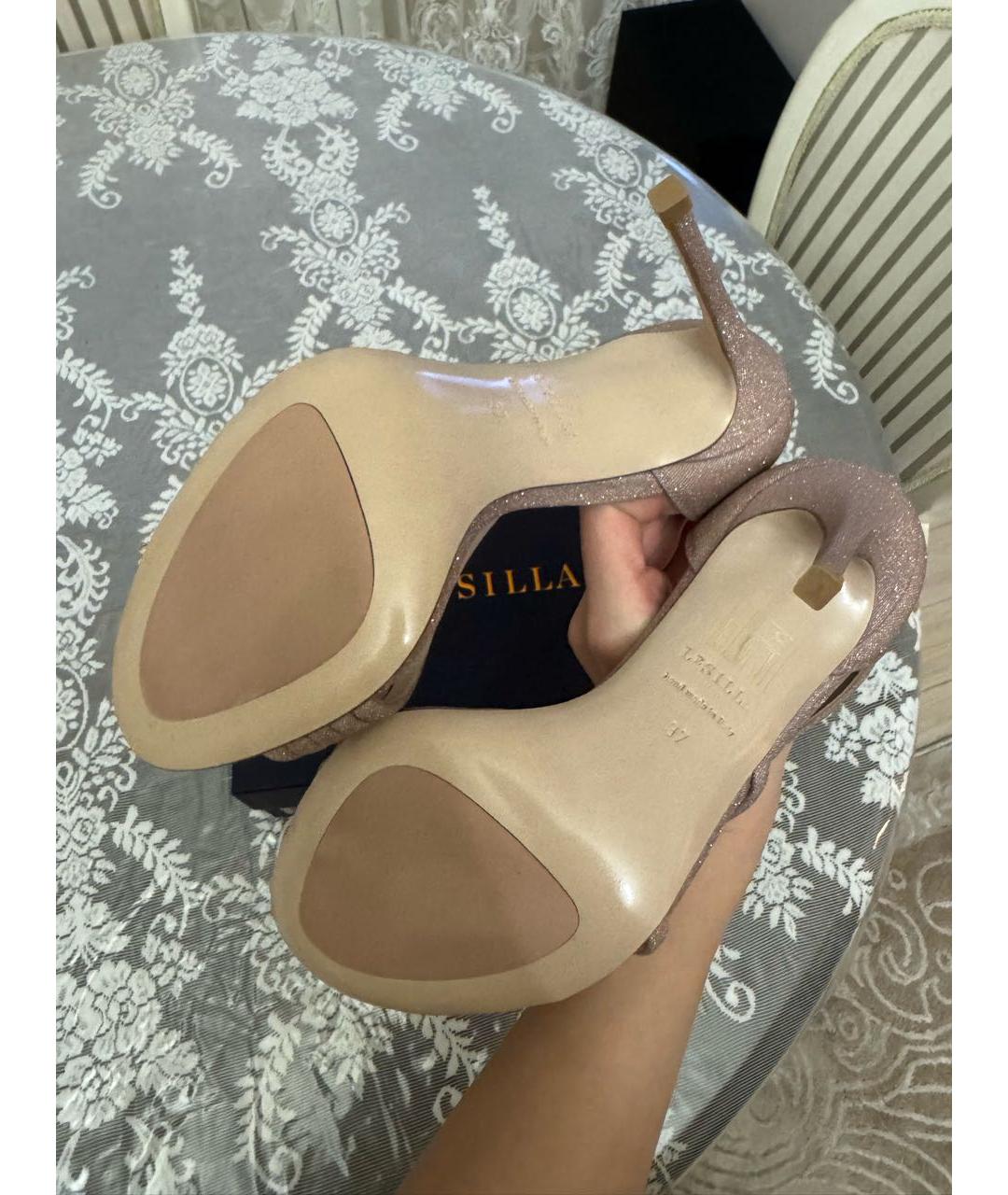 LE SILLA Бежевые кожаные босоножки, фото 7