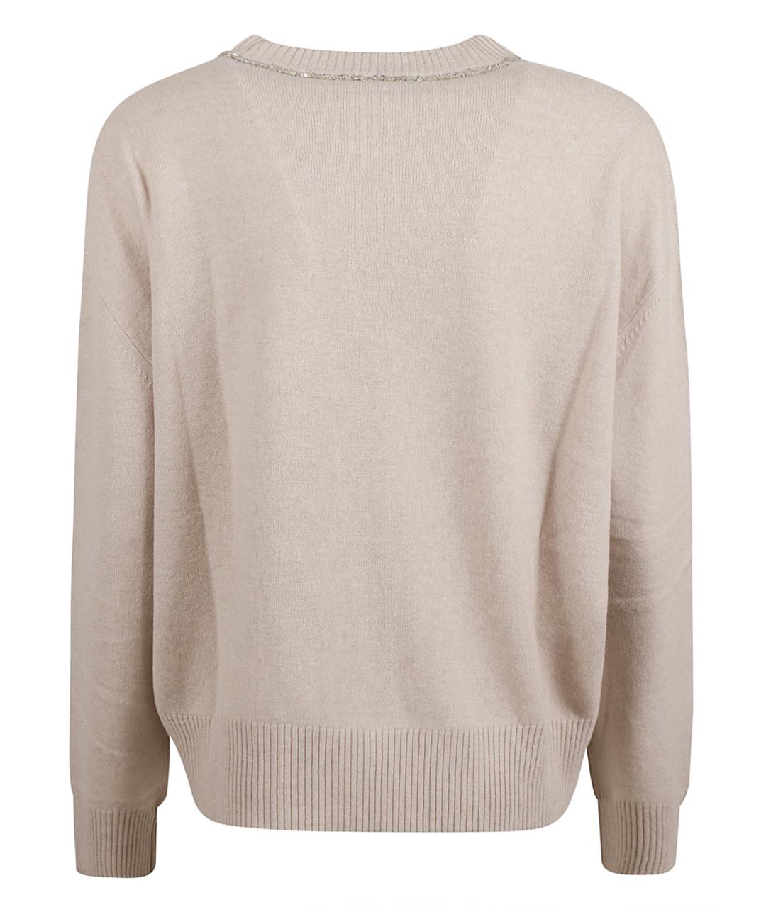 FABIANA FILIPPI Бежевый шерстяной джемпер / свитер, фото 2