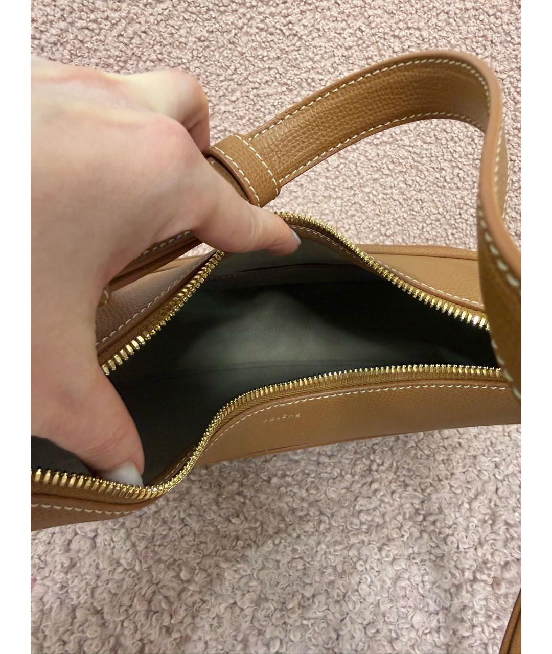 POLENE Коричневая кожаная сумка через плечо, фото 4