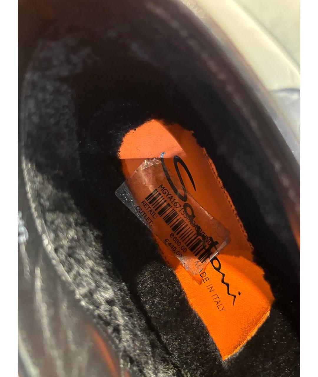 SANTONI Черные замшевые лоферы, фото 5