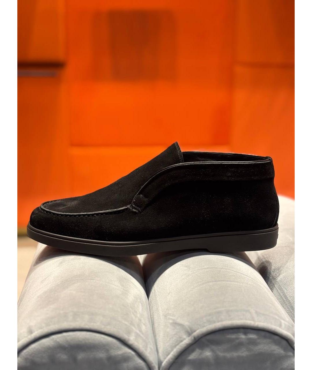 SANTONI Черные замшевые лоферы, фото 6