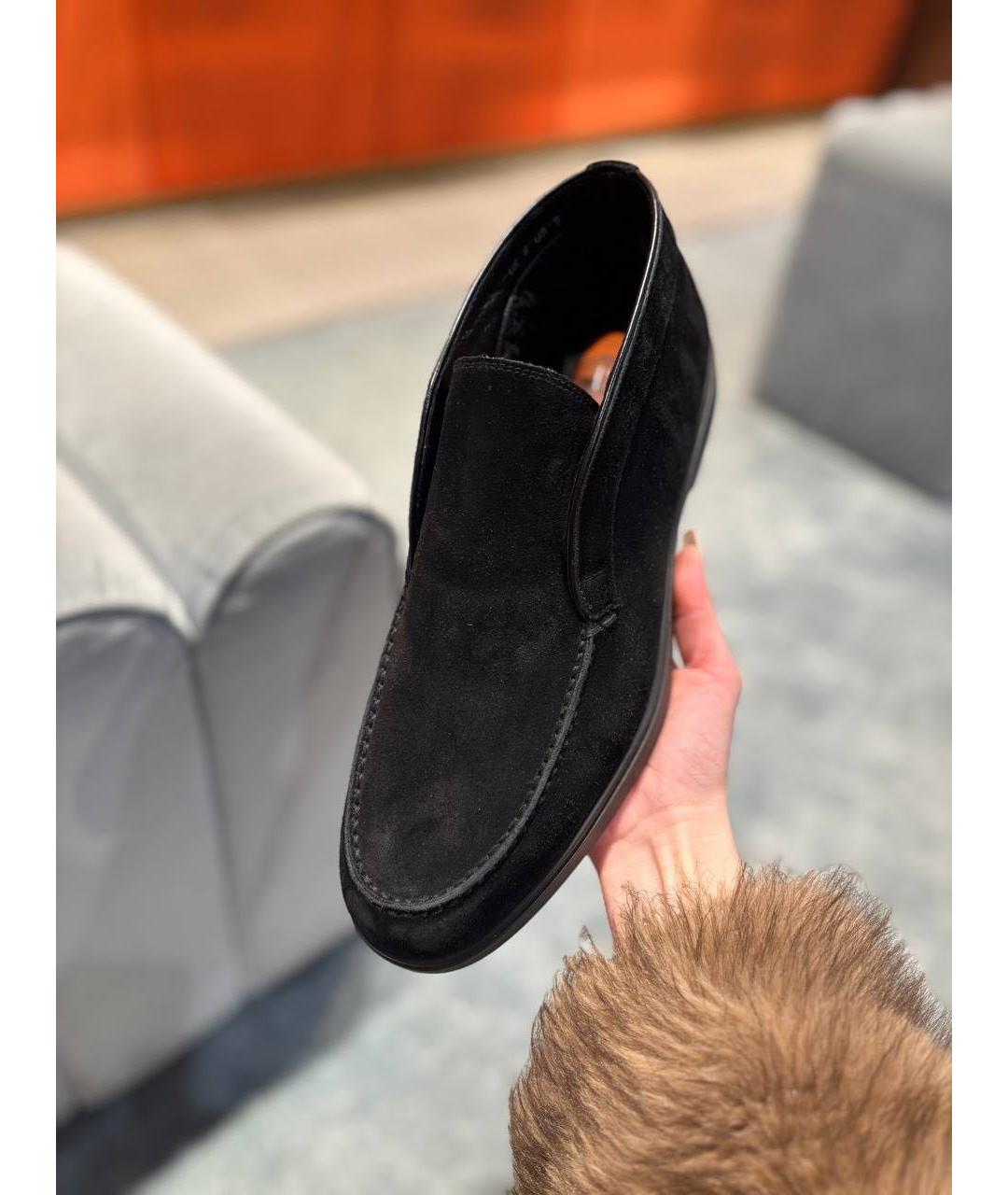 SANTONI Черные замшевые лоферы, фото 3