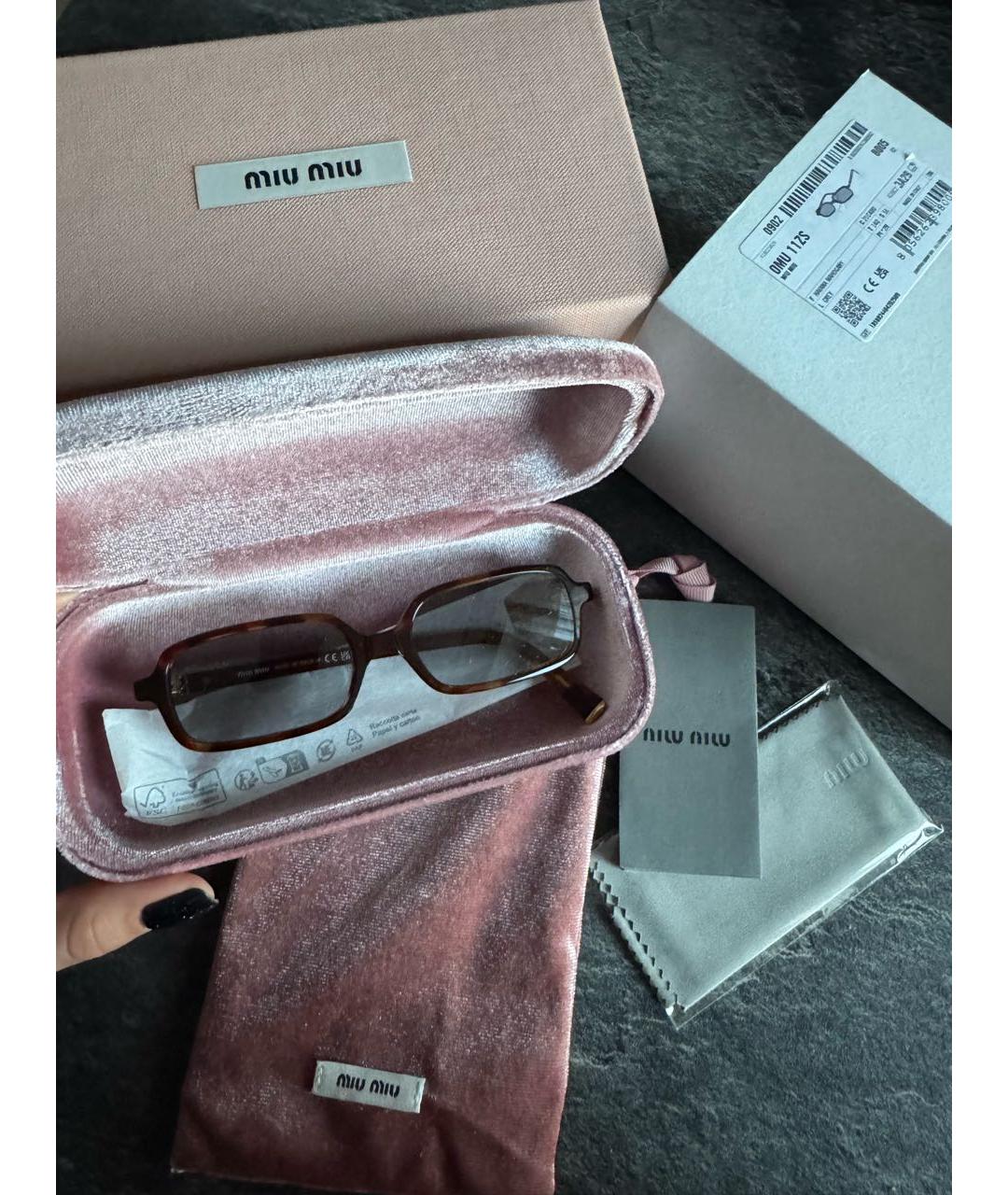 MIU MIU Коричневые пластиковые солнцезащитные очки, фото 2