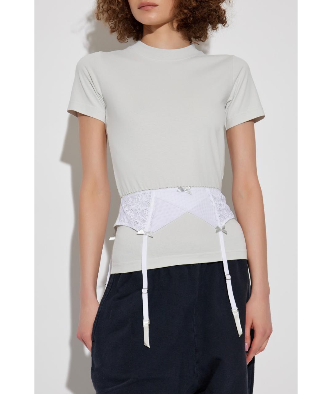 BALENCIAGA Серая хлопковая футболка, фото 2